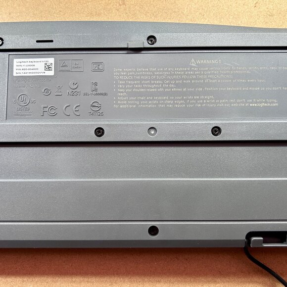 LOGITECH 1441MG00QVV8 Keyboard Computer K120 USB Wired Genuine **USED** - Picture 2 of 2